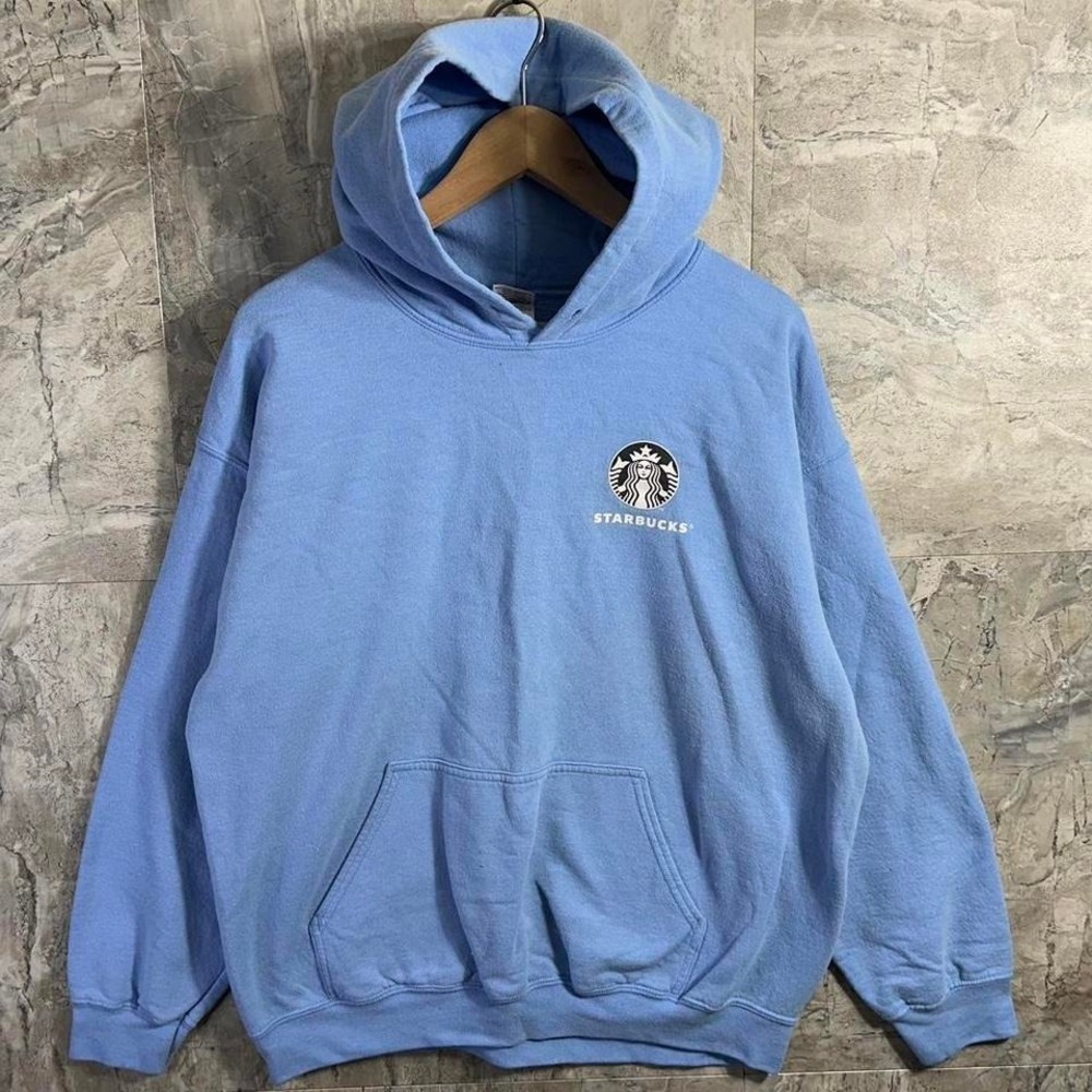 Starbucks coffee light blue hoodie  adult Size L #coffee #loungewear